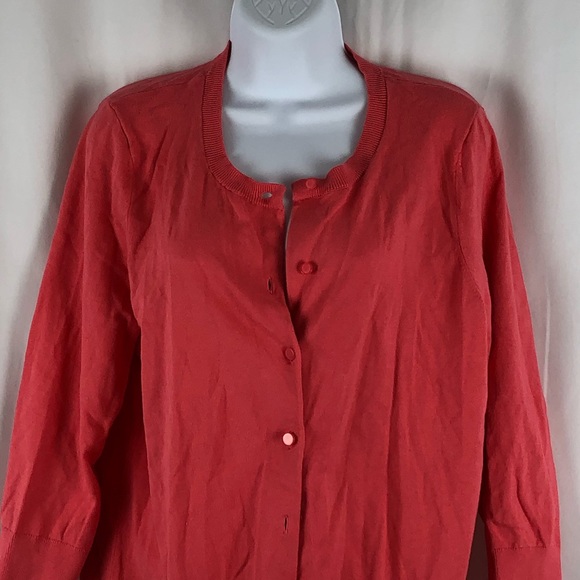 Talbots Cotton button front cardigan sweater XL - Picture 3 of 10